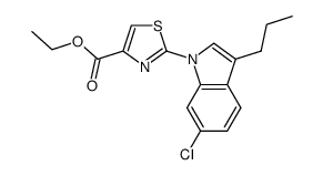 ethyl 2-[6-chloro-3-propyl-1H-indol-1-yl]-1,3-thiazole-4-carboxylate Structure