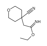 ethyl 2-(4-cyanotetrahydropyran-4-yl)ethanimidate Structure