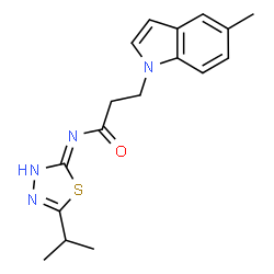 3-(5-methyl-1H-indol-1-yl)-N-[(2Z)-5-(propan-2-yl)-1,3,4-thiadiazol-2(3H)-ylidene]propanamide structure