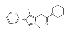 2-(3,5-dimethyl-1-phenylpyrazol-4-yl)-1-piperidin-1-ylethanone结构式