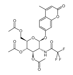 4-Methylumbelliferyl 3,4,6-tri-O-acetyl-2-deoxy-2-trifluoroacetamido-b-D-glucopyranoside Structure