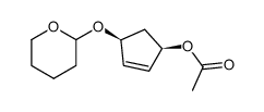 (1R,4S)-4-((tetrahydro-2H-pyran-2-yl)oxy)cyclopent-2-en-1-yl acetate Structure