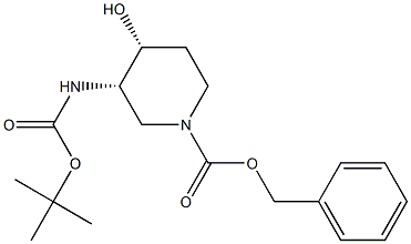 Benzyl (3S,4R)-3-((tert-butoxycarbonyl)amino)-4-hydroxypiperidine-1-carboxylate structure