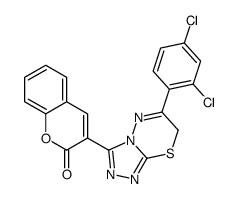 3-[6-(2,4-dichlorophenyl)-7H-[1,2,4]triazolo[3,4-b][1,3,4]thiadiazin-3-yl]chromen-2-one Structure