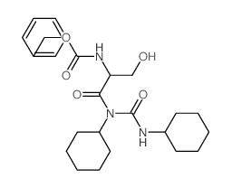 benzyl N-[1-(cyclohexyl-(cyclohexylcarbamoyl)carbamoyl)-2-hydroxy-ethyl]carbamate Structure