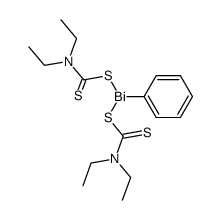 bis(diethyldithiocarbamato)phenylbismuth(III)结构式