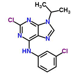 9H-Purin-6-amine, 2-chloro-N-(3-chlorophenyl)-9-(1-Methylethyl)- Structure