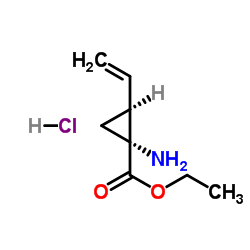 (1R,2S)-1-氨基-2-乙烯基-环丙羧酸乙酯盐酸盐(1:1)结构式