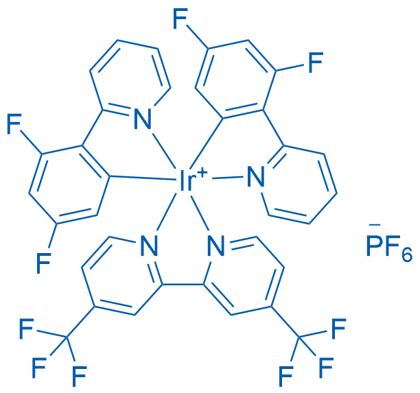 [4,4'-Bis-trifluoromethyl]bis[2-(2,4-difluorophenyl)pyridine]iridium(III) hexafluorophosphate Structure