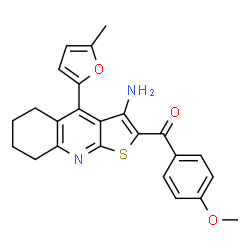 [3-amino-4-(5-methylfuran-2-yl)-5,6,7,8-tetrahydrothieno[2,3-b]quinolin-2-yl](4-methoxyphenyl)methanone结构式