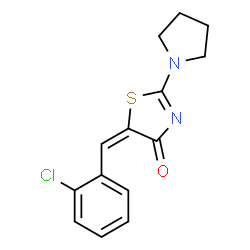 (5E)-5-[(2-chlorophenyl)methylidene]-2-pyrrolidin-1-yl-1,3-thiazol-4-one Structure