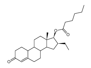 17β-Caproyloxy-16β-ethyl-oestra-4-en-3-on Structure