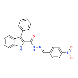 N'-[(4-NITROPHENYL)METHYLENE]-3-PHENYL-1H-INDOLE-2-CARBOHYDRAZIDE Structure