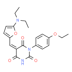 2,4,6(1H,3H,5H)-Pyrimidinetrione,5-[[5-(diethylamino)-2-furanyl]methylene]-1-(4-ethoxyphenyl)- structure