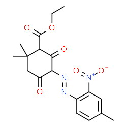 ethyl 6,6-dimethyl-3-[(4-methyl-2-nitrophenyl)azo]-2,4-dioxocyclohexanecarboxylate structure