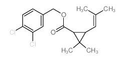 Cyclopropanecarboxylicacid, 2,2-dimethyl-3-(2-methyl-1-propen-1-yl)-, (3,4-dichlorophenyl)methylester Structure
