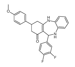 6-(3,4-difluorophenyl)-9-(4-methoxyphenyl)-5,6,8,9,10,11-hexahydrobenzo[b][1,4]benzodiazepin-7-one结构式