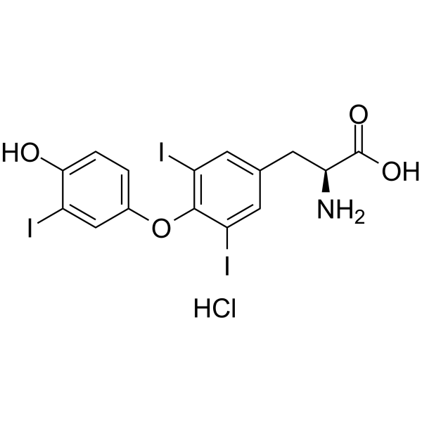 O-(4-hydroxy-3-iodophenyl)-3,5-diiodo-L-tyrosine hydrochloride结构式