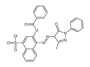 3-(benzoyloxy)-4-[(4,5-dihydro-3-methyl-5-oxo-1-phenyl-1H-pyrazol-4-yl)azo]naphthalene-1-sulphonyl chloride结构式