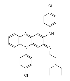 2-(4-chloro-anilino)-5-(4-chloro-phenyl)-3-(2-diethylamino-ethylamino)-phenazinium-betaine Structure