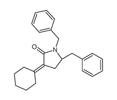 (5S)-1,5-dibenzyl-3-cyclohexylidenepyrrolidin-2-one结构式