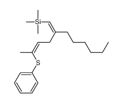 trimethyl-[2-(3-phenylsulfanylbut-2-enyl)oct-1-enyl]silane Structure