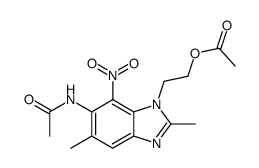 6-acetamido-1-(2-acetoxyethyl)-2,3-dimethyl-7-nitrobenzimidazole Structure