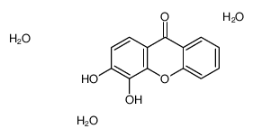 3,4-dihydroxyxanthen-9-one,trihydrate Structure