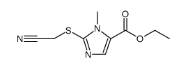 1H-Imidazole-5-carboxylic acid, 2-[(cyanomethyl)thio]-1-methyl-, ethyl ester结构式