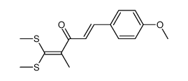 (E)-5-(4-Methoxy-phenyl)-2-methyl-1,1-bis-methylsulfanyl-penta-1,4-dien-3-one结构式