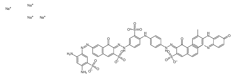 2-Naphthalenesulfonic acid, 6-[(2,4-diamino-5-sulfophenyl)azo]-4-hydroxy-3-[[4-[[4-[[1-hydroxy-7-[[4-hydroxy-2-[(2-methylphenyl)amino]phenyl]azo]-3-sulfo-2-naphthalenyl]azo]phenyl]amino]-3-sulfophenyl]azo]-, tetrasodium salt结构式