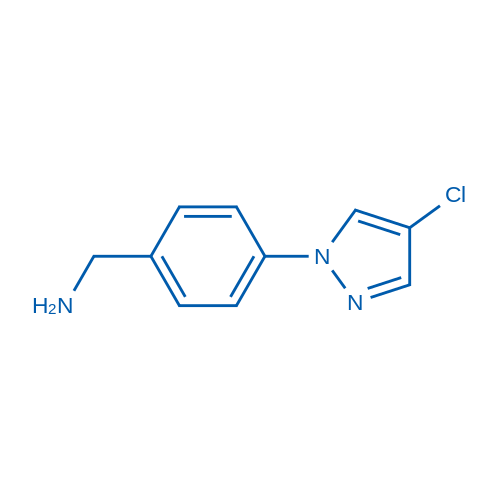 (4-(4-Chloro-1H-pyrazol-1-yl)phenyl)methanamine Structure