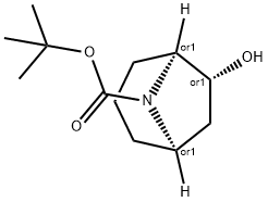 REL-((1R,5S,6R)-6-羟基-8-氮杂双环[3.2.1]辛烷-8-羧酸叔丁酯)结构式