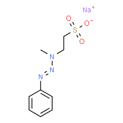 2-(1-Methyl-3-phenyl-2-triazeno)ethane-1-sulfonic acid sodium salt Structure