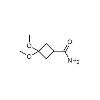 3,3-Dimethoxycyclobutane-1-carboxamide structure