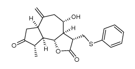 (3S,3aR,4S,6aR,9S,9aR,9bR)-4-hydroxy-9-methyl-6-methylene-3-((phenylthio)methyl)octahydroazuleno[4,5-b]furan-2,8(3H,9bH)-dione结构式