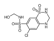 6-chloro-N-(hydroxymethyl)-1,1-dioxo-3,4-dihydro-2H-1λ6,2,4-benzothiadiazine-7-sulfonamide结构式