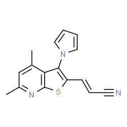 3-[4,6-DIMETHYL-3-(1H-PYRROL-1-YL)THIENO[2,3-B]PYRIDIN-2-YL]ACRYLONITRILE结构式