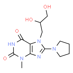 7-(2,3-dihydroxypropyl)-3-methyl-8-(pyrrolidin-1-yl)-3,7-dihydro-1H-purine-2,6-dione picture