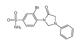 3-bromo-4-(5-oxo-3-phenylimidazolidin-1-yl)benzenesulfonamide Structure