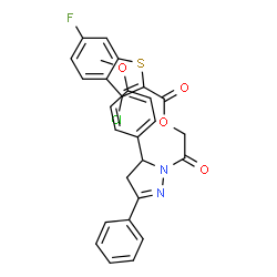 Benzo[b]thiophene-2-carboxylic acid, 3-chloro-6-fluoro-, 2-[4,5-dihydro-5-(4-methoxyphenyl)-3-phenyl-1H-pyrazol-1-yl]-2-oxoethyl ester (9CI)结构式