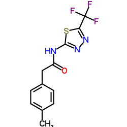 2-(4-Methylphenyl)-N-[5-(trifluoromethyl)-1,3,4-thiadiazol-2-yl]acetamide结构式