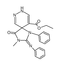 3-methyl-4-oxo-1-phenyl-2-phenylimino-1,3,7,8-tetraaza-spiro[4.5]deca-6,9-diene-10-carboxylic acid ethyl ester Structure