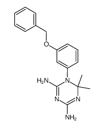 1-(3-Benzyloxy-phenyl)-6,6-dimethyl-1,6-dihydro-[1,3,5]triazine-2,4-diamine结构式