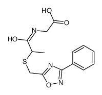 2-[2-[(3-phenyl-1,2,4-oxadiazol-5-yl)methylsulfanyl]propanoylamino]acetic acid Structure