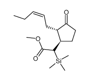 trans-2-(cis-2-pentenyl)-3-[(methoxycarbonyl)(trimethylsilyl)methyl]cyclopentane-1-one结构式