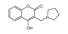 4-hydroxy-3-pyrrolidinomethylcoumarin Structure