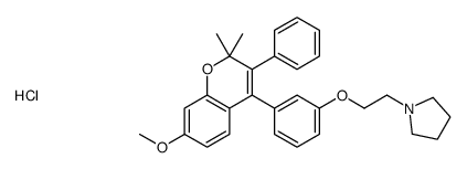 1-[2-[3-(7-methoxy-2,2-dimethyl-3-phenylchromen-4-yl)phenoxy]ethyl]pyrrolidine,hydrochloride结构式