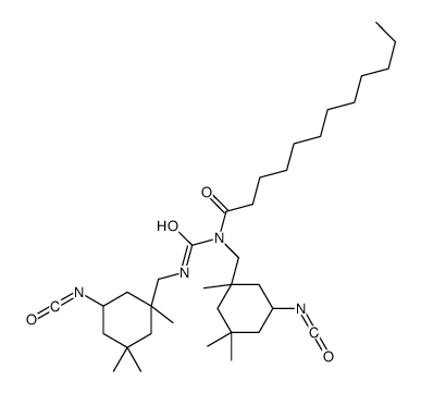 N-[(5-isocyanato-1,3,3-trimethylcyclohexyl)methyl]-N-[N-[(5-isocyanato-1,3,3-trimethylcyclohexyl)methyl]carbamoyl]lauramide Structure