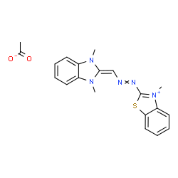 2-[[(1,3-dihydro-1,3-dimethyl-2H-benzimidazol-2-ylidene)methyl]azo]-3-methylbenzothiazolium acetate structure